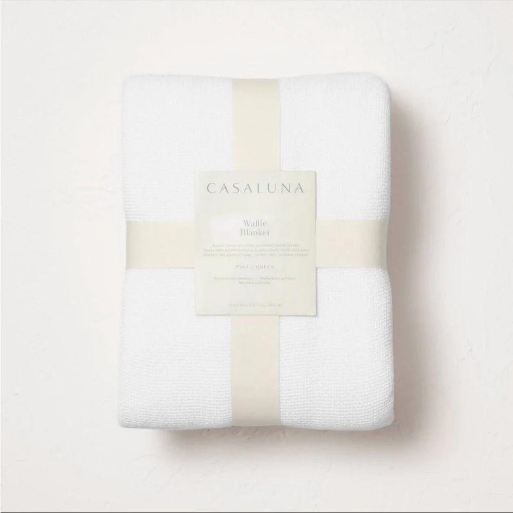 NWT Casaluna by Target Micro Waffle Bed Blanket White Full / Queen Cotton Blend